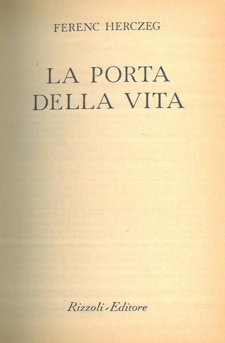 La porta della vita - Ferenc Herczeg - copertina