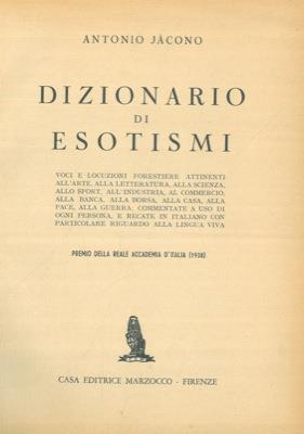 Dizionario di esotismi - Antonio Jacono - copertina