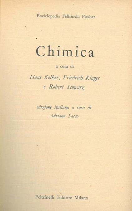 Chimica - Hans Kelker - copertina