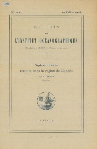 Siphonophores récoltés dans la région de Monaco - Eugéne Leloup - copertina