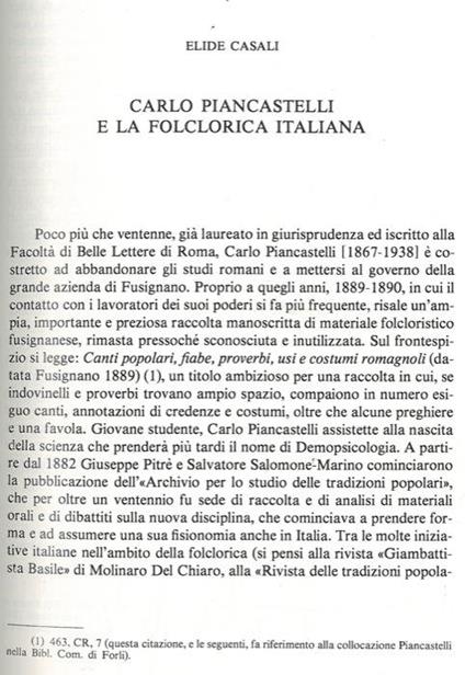 Carlo Piancastelli e la folclorica italiana - copertina