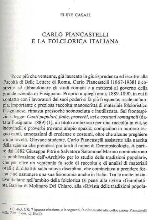 Carlo Piancastelli e la folclorica italiana - copertina