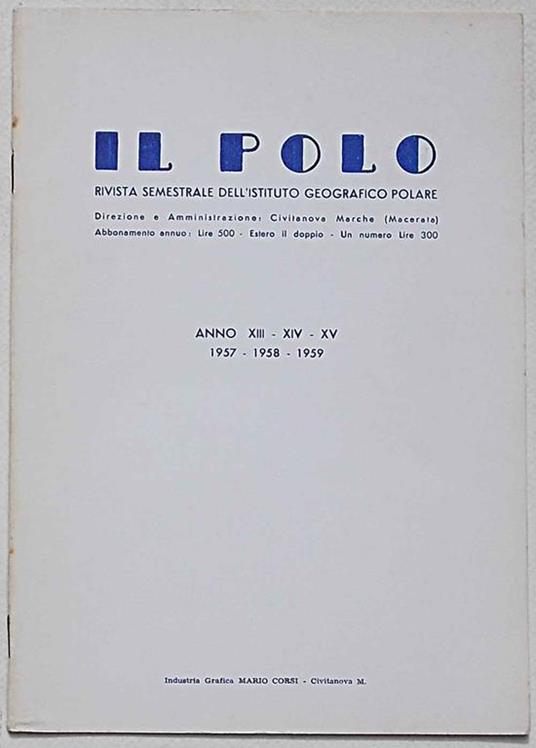Il Polo. Rivista semestrale dell'Istituto Geografico Polare - copertina