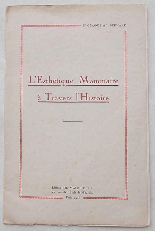 L' Esthétique mammaire à travers l'Histoire - C. Claoué - copertina