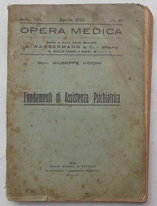 Fondamenti di Assistenza Psichiatrica - Giuseppe Vidoni - copertina