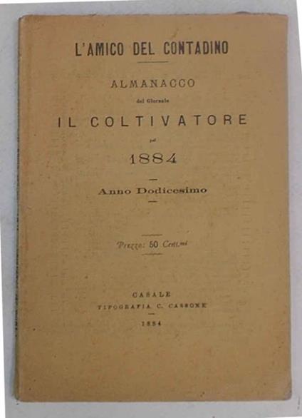 Almanacco del giornale Il Coltivatore pel 1884. Anno Dodicesimo - copertina
