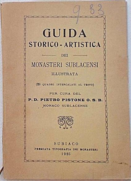 Guida storico-artistica dei Monasteri Sublacensi - copertina