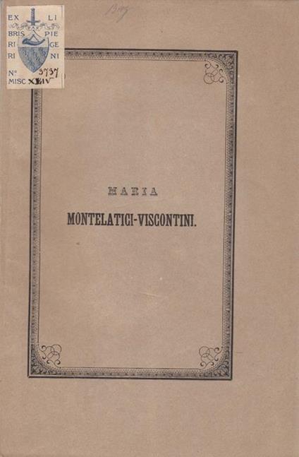 Maria montelatici-viscontini ricordo - copertina