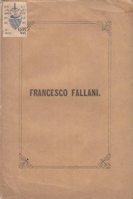 Francesco fallani ricordo di maro ricci d.s.p - Mauro Ricci - copertina
