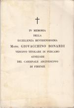 In memoria della eccellenza reverendissima mons. giovacchino bonardi vescovo titolare di pergamo ausiliare del cardinale arcivescovo di firenze