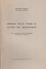 Impiego delle forze di lavoro nel mezzogiorno