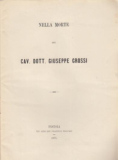 Nella morte del cav. dott. giuseppe grossi - copertina