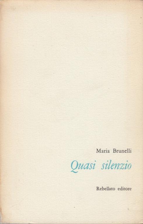 Quasi Silenzio - Maria Brunelli - copertina