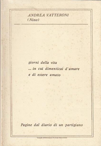 Giorni della vita in cui dimenticai d'amore e di essere amato - Nino - copertina