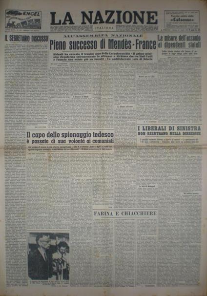 La Nazione Italiana Sabato 24 Luglio 1954 - copertina