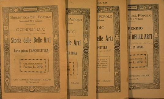Compendio di Storia delle Belle Arti - copertina