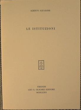Le istituzioni - Alberto Aquarone - copertina