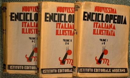 Nuovissima Enciclopedia Italiana Illustrata. Dizionario Universale di cognizioni utili compilato da professori delle singole specialità e corredato da numerose illustrazioni tavole a colori e fotografie in rotocalco - copertina