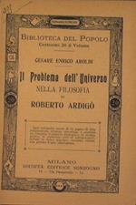 Il Problema dell'Universo nella Filosofia di Roberto Ardigò