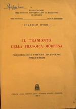 Il tramonto della filosofia moderna. Considerazioni critiche ed esigenze sistematiche