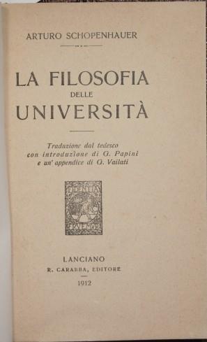 La filosofia delle università - Arthur Schopenhauer - copertina