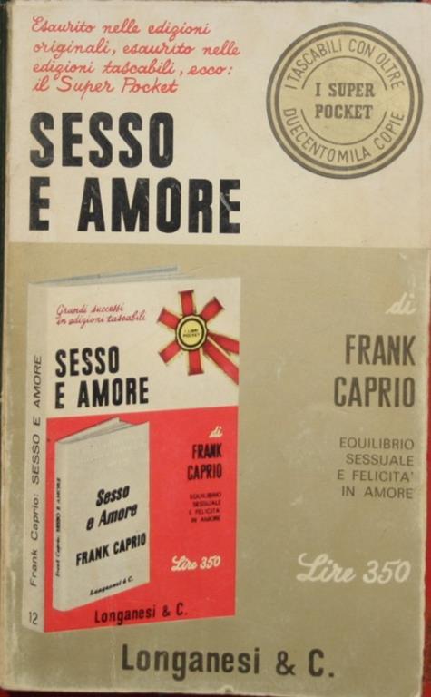 Sesso e amore - Frank S. Caprio - copertina
