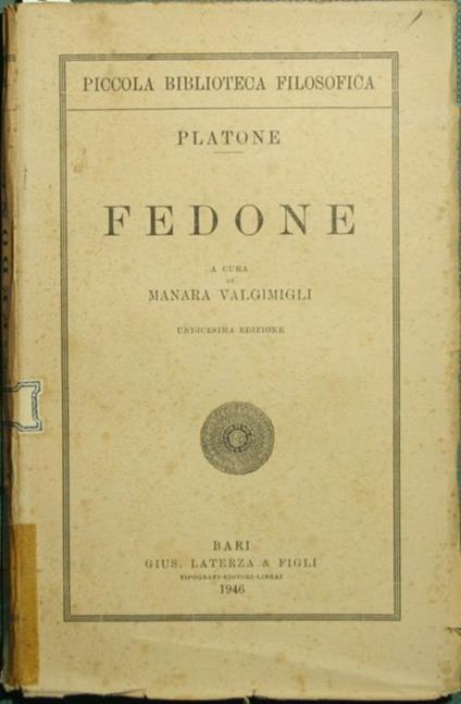 Fedone - Platone - copertina