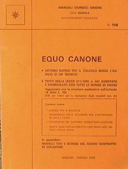 Equo Canone. Metodo rapido per il calcolo senza l'ausilio di un tecnico - copertina