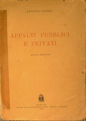 Appalti pubblici e privati - Adolfo Cuneo - copertina