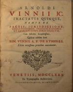 Tractatus quinque, nempe de pactis, jurisdictione, collationibus, transactionibus et quaestionibus juris selectis. Cum indicibus locupletissimis. Quibus additae sunt Sim. Vinnii A.f. orationes. Editio novissima prioribus emendatior