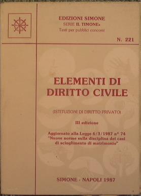 Elementi di diritto civile (istituzioni di diritto privato) - copertina