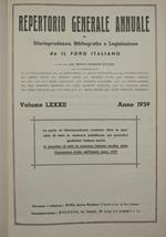 Repertorio generale annuale di Giurisprudenza, Bibliografia e Legislazione de Il Foro italiano. Vol. LXXXII - Anno 1959