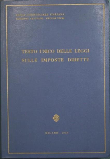 Testo unico delle leggi sulle imposte dirette - copertina