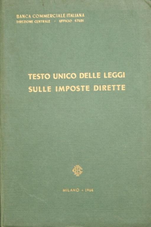 Testo unico delle leggi sulle imposte dirette - copertina