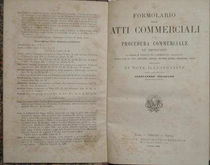 Formolario degli Atti commerciali e di procedura commerciale - Alessandro Ingaramo - copertina