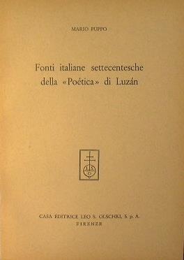 Fonti italiane settecentesche della ''Poeticà' di Luzan - Mario Puppo - copertina
