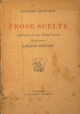 Prose scelte - Giacomo Leopardi - copertina