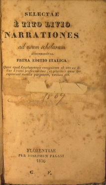Selectae é Tito Livio narrationes. Ad usum scholarum - Tito Livio - copertina