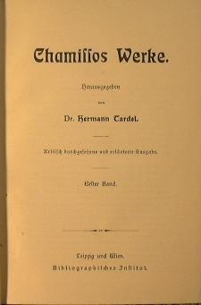 Chamissos Werke - Adalbert von Chamisso - copertina