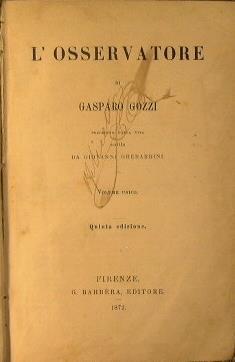 L' osservatore - Gasparo Gozzi - copertina