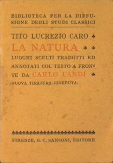 La Natura - Tito Lucrezio Caro - copertina