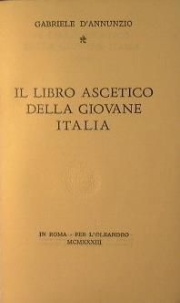 Il libro ascetico della giovane Italia - Gabriele D'Annunzio - copertina
