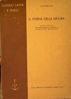 Il poema della natura. Passi scelti - Tito Lucrezio Caro - copertina