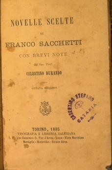 Novelle scelte di Franco Sacchetti - Franco Sacchetti - copertina
