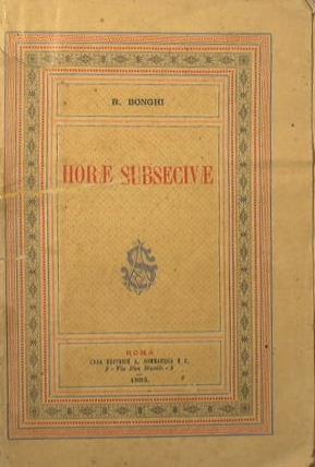 Horae Subsecivae - Ruggiero Bonghi - copertina