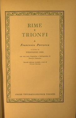 Rime e trionfi - Francesco Petrarca - copertina