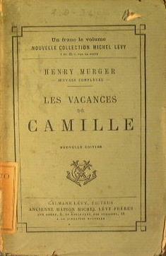 Les vacances de Camille - Henry Murger - copertina