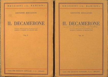 Il Decamerone - Giovanni Boccaccio - copertina