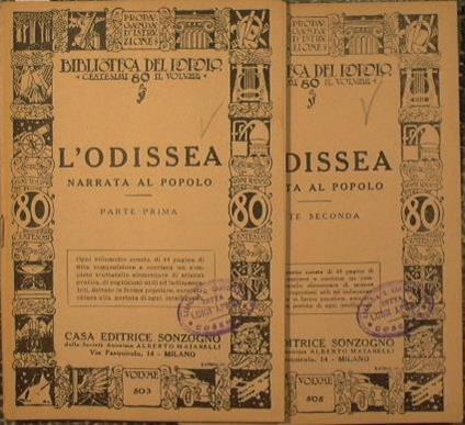 L' Odissea narrata al Popolo - Eugenio Levi - copertina