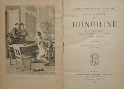 Honorine. La paix du ménage. Madame Firmiani. La vendetta. La grande bretéche - Honoré de Balzac - copertina